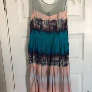 Anthropologie multi-colored water color dress